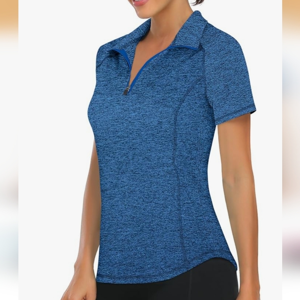 Women's Blue Heathered Top NWOT